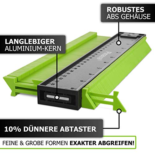 Konturenlehre Pinava groß mit Feststeller und extra dünnen Taststiften