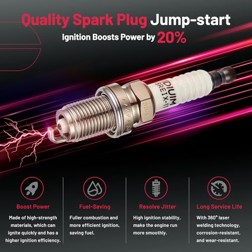 Image of BDFHYK Ignition Coil Pack UF620 and Iridium Spark Plugs 4504 Compatible with Chevy Cruze 11-16 Sonic 12-18 Trax 13-17 Aveo Aveo5 09-11 Pontiac G3 Wave Suzuki Swift+ 1.6L 1.8L L4 Chevy Oem Coil Pack