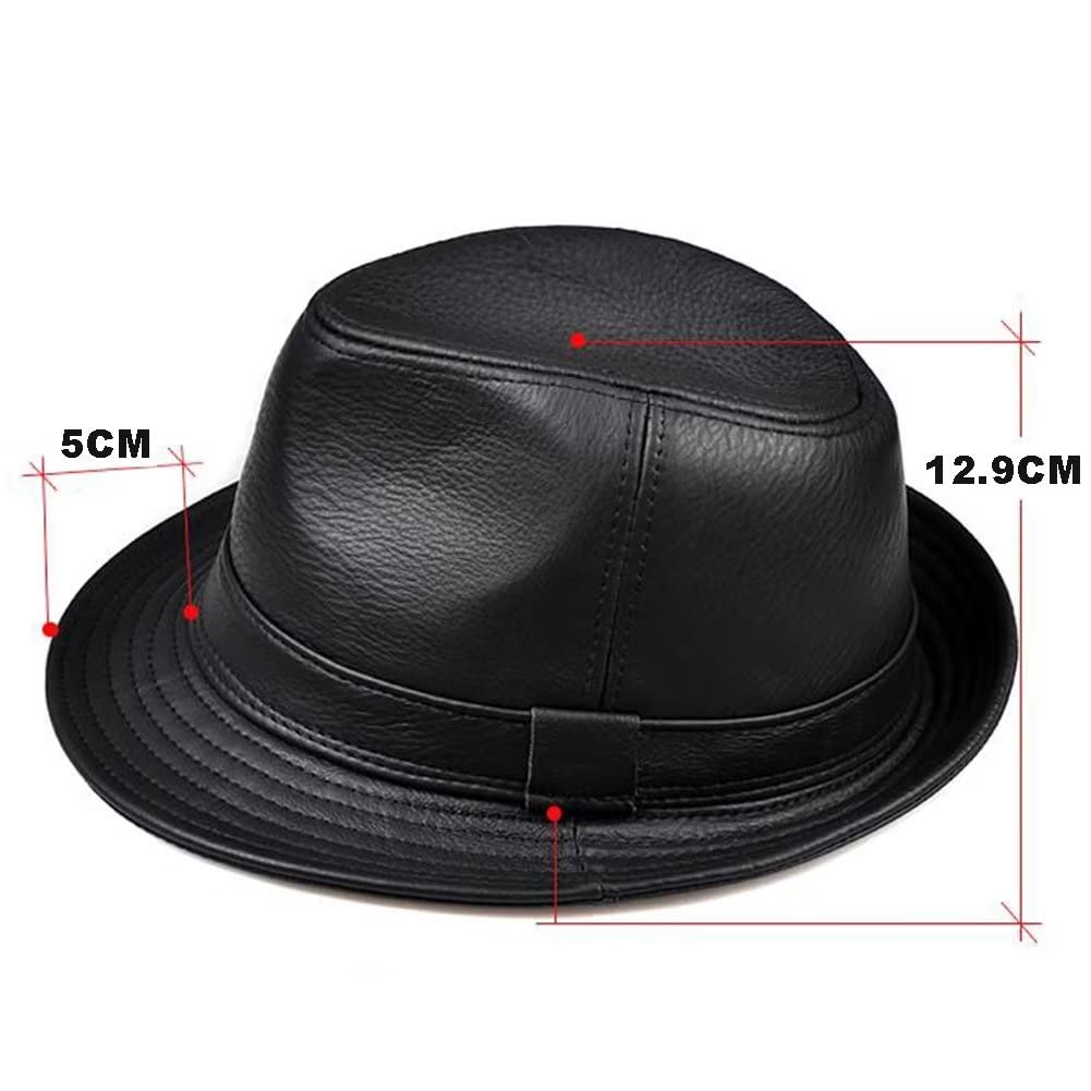 Cappello Fedora Cappello Stile Gangster Elegante Trilby Cappelli Jazz Classico Cappello in Pelle Cappelli Panama per Uomo Donna