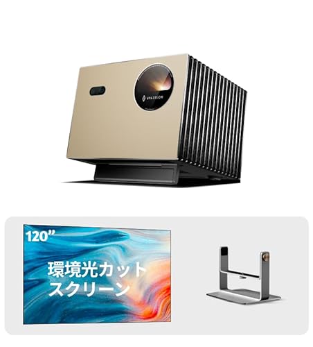 Valerion VisionMaster Pro �g���v�����[�U�[ 4K�v���W�F�N�^�[ �{ ���W���o���X�^���h �{ 120�C���` �t���l��ALR�X�N���[�� �Z�b�g