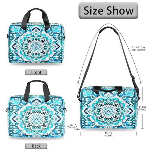 Maletín para portátil 15.6-16 pulgadas azul con mandalas miniatura 6