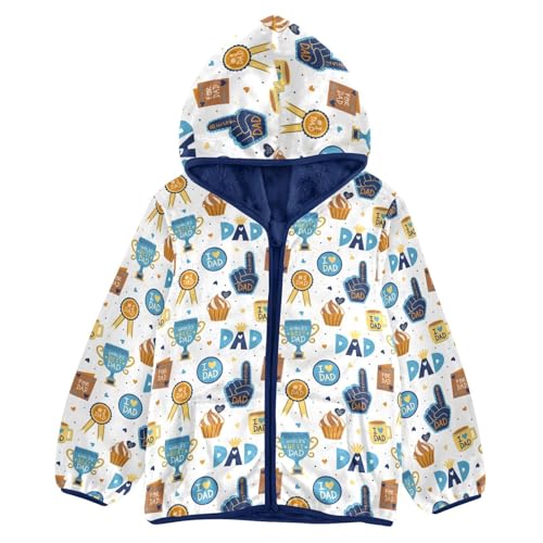 Father's Day Dad Appreciation Icons Girls Fleece Jacket Girls Fall Jacket Girls Zip Up Hoodie Girls Sherpa Jacket 2-10T