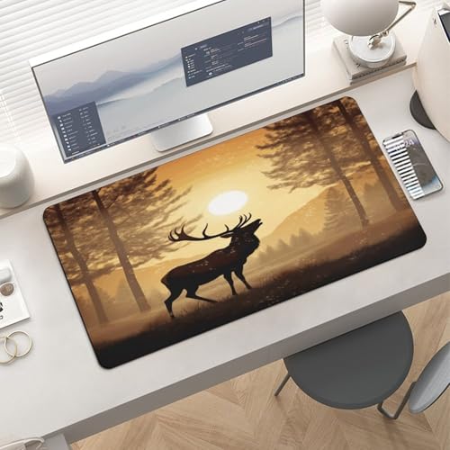 Alfombrilla para mouse grande con base de goma y diseño Elk miniatura 6