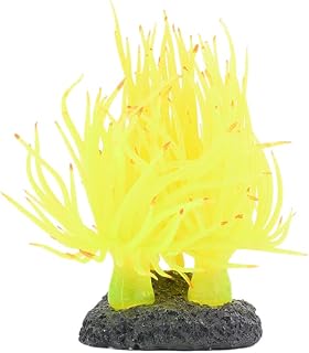 POPETPOP Coral Ornamentos Falsos Subaquáticos Anêmonas Planta Decoração De Aquário Hidropônico-Flor Amarela Crânio Do Mar Decoração Aquática Anêmona Plantas De Decoração De Silicone
