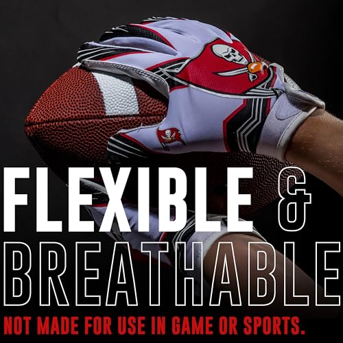 Image of Franklin Sports Youth NFL Football Receiver Gloves - Kids Football Gloves Pair - NFL Team Logos and Silicone Palm