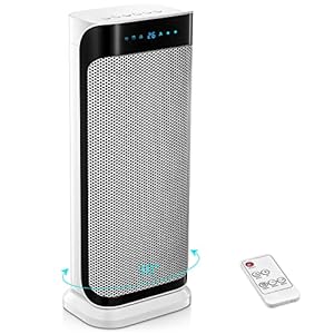 Verwarmingsventilator, energiebesparend, stil, elektrische verwarming, energiebesparend, 2000 W, met turboventilator, keramische ventilatorkachel voor badkamer, 70 graden oscillatiefunctie, 2 warmtestanden, 8 uur timer, verwarmingstoestel