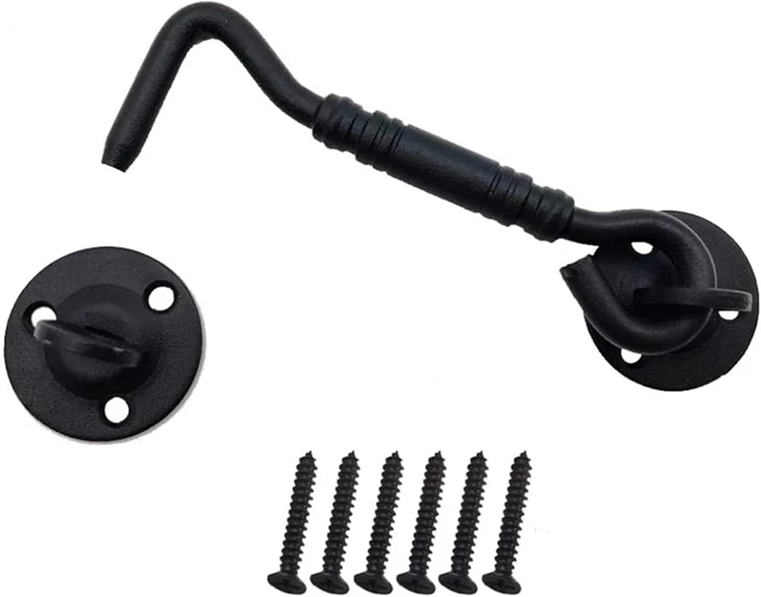 Durability 6Pcs Barn Door Lock, 4 Inch Stainless Steel Hook & Eye Latch with Mounting Screws, for Sliding