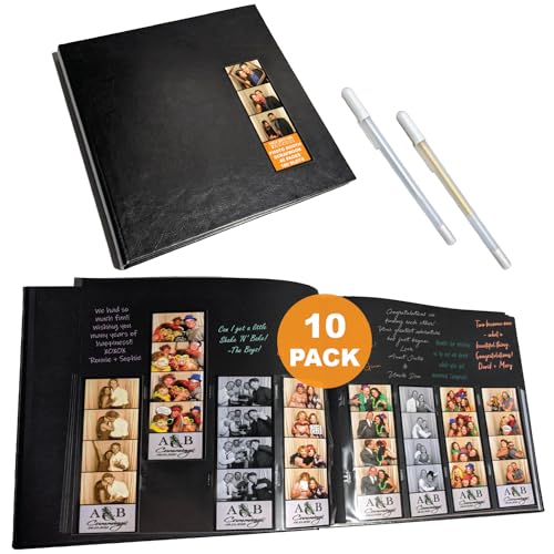 Photo Booth Nook 2x6 Strip Album, Black Cover Black Pages, 2 Gel Pens, 10pk