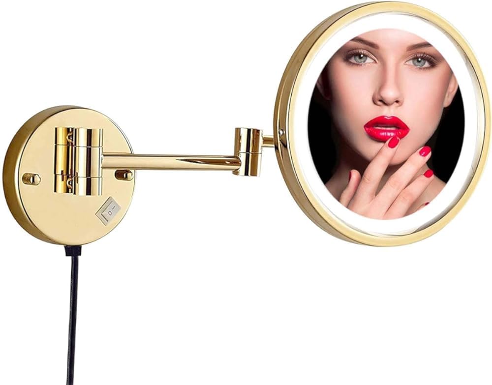 Miroir de maquillage rond mural au design épuré pour salle de bain moderne