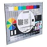Lurrose Überwachungskalibrierungskarte 40x30cm Kamerafokus Testwerkzeug mit Objektivaufsätzen und Monitor Farbprüfer zur Bild und Fokusoptimierung von CCTV Systemen