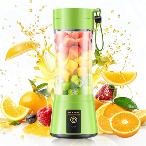 Image of Portable Cordless Personal Mini Blender - 380ml Smoothie Blender in Travel | Lightweight Leak-Proof Small Blender, 6 Steel Blades Juice Cup, Powerful Quick Blend, BPA-Free, Suit in Picnic /Sports /Office