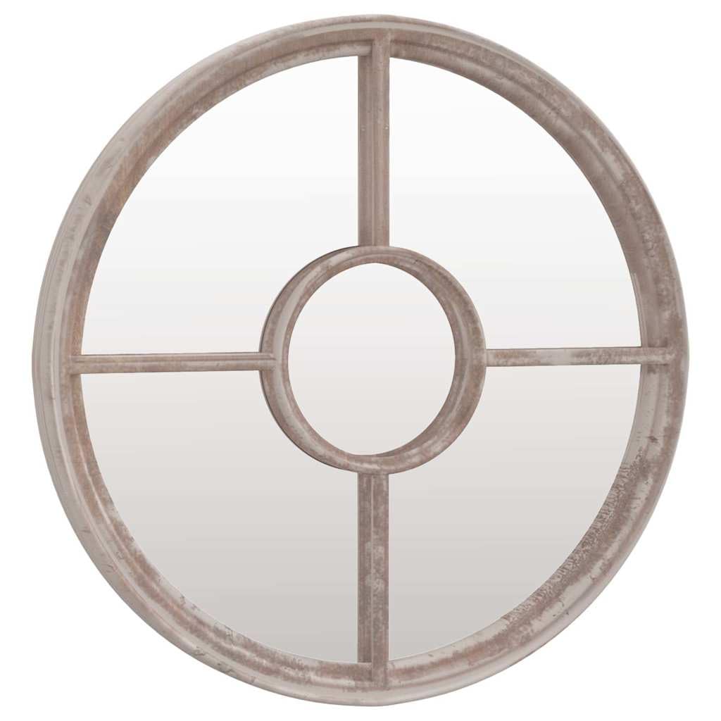 Miroir de jardin rond en fer 60 x 4 cm pour mur, miroir décoratif