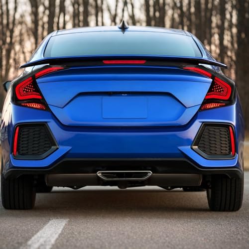 Image of letsdate Rear Replacement Tail Lights Compatible For 10th Gen Civic 2016-2021 Sedan with Breathing Animation DRL w /Amber Sequential Turn Signal, Starry Smoked