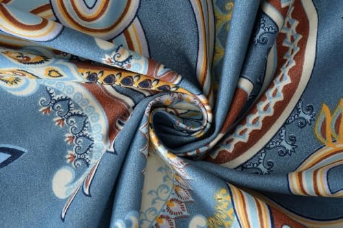 Image of NHD HOME diwan Set for Living Room, diwan Set Covers Glace Cotton, diwan Set 8 Pieces (1 Single Bedsheet, 5 Cushion Covers, 2 Bolster Covers) (Color-Teal Blue Abstract
