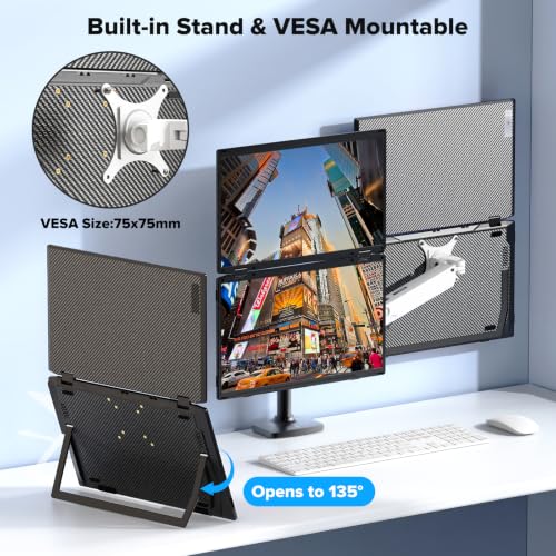 Image of SMISEACOW Laptop Screen Extender 15.6 inch IPS 1080P Triple Portable Monitor for Laptop MacBook Surface PC Xbox PS5,Travel Monitor Second Screen for Laptop, HDMI USB-C VESA Compatible Built-in Speaker