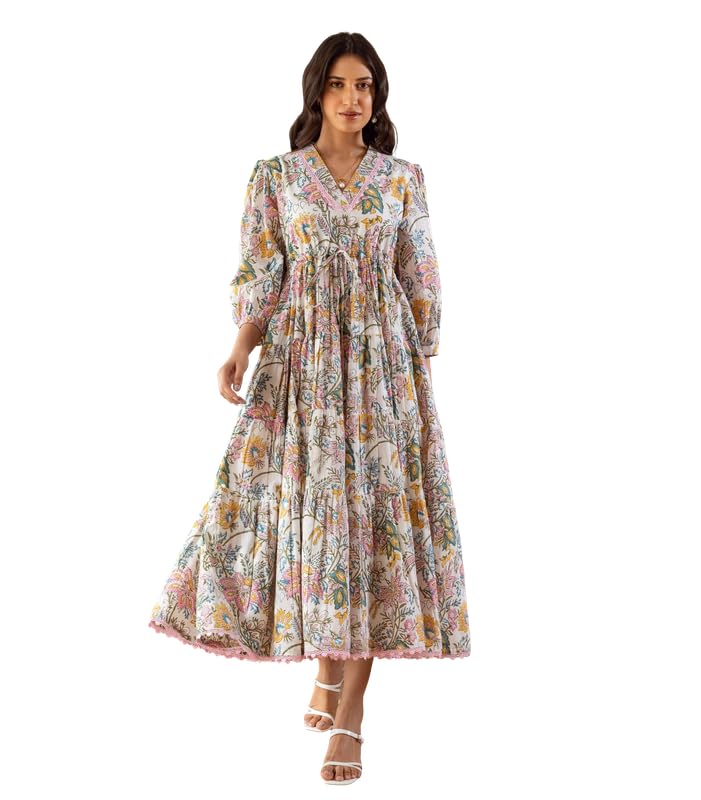 Image of Sheetal Associates Women's Fit and Flare Dress with Regular Sleeves | Comfortable Relaxed Fit Summer Dress