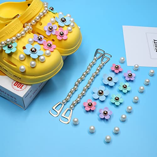 Flower Shoes Charms For Girls & Women Shoe Charms For Croc Bling Shoe Decoration With Chains For Clog Sandals Kawaii Shoe Accessories For Adults Kids Teens #TOP2