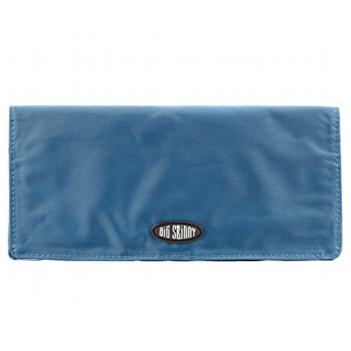 Big Skinny Carteira fina feminina executiva com duas dobras para talão de cheques com capacidade para até 40 cartões, azul oceano