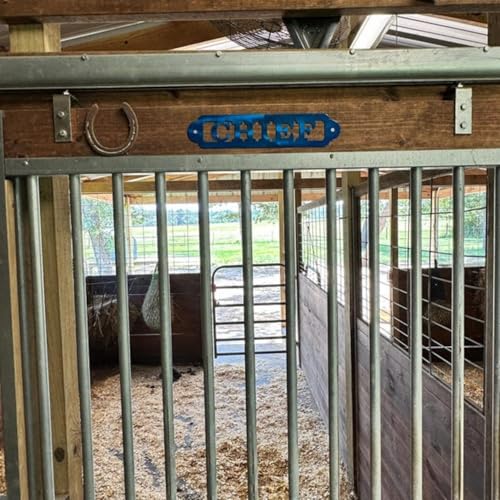 Personalisiertes Metallschild für Pferde, Stall, Namensschild für Pferde, Reiten, Scheunendekoration, Ranch-Dekoration, personalisiertes Scheunenschild, stabiles Türschild, personalisiertes Geschenk