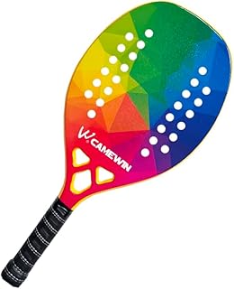 VACSAX Beach Tennis Racket, Tennis Racket, EVA Memory Foam Core Professional Beach Tennis Paddle Racket, Carbon Fiber Grit Face, with Carry Bag, Beach Sports Equipment, for Kids Toy