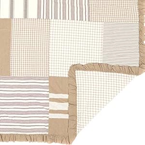 VHC Brands Grace Farmhouse Quilt Bedspread Twin Reversible Cotton Patchwork All-Season White 68Wx86L VHC Brands Grace Farmhouse Quilt Bedspread Twin Reversible Cotton Patchwork All Season White 68Wx86L