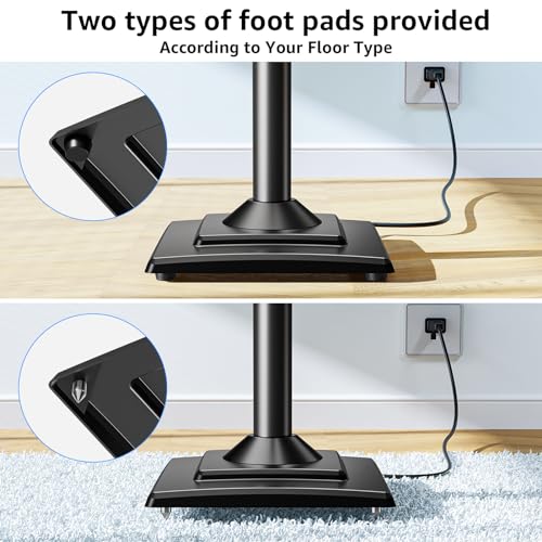Image of MOUNTUP Universal Speakers Stands Pair 34 inch to 43.3 inch Height Adjustable Holds Bookshelf Speakers Satellite Speakers Up to 11LBS Cable Concealing 1 Pair Spring-Loaded Plate Extends to 10 inch MU9138 Black