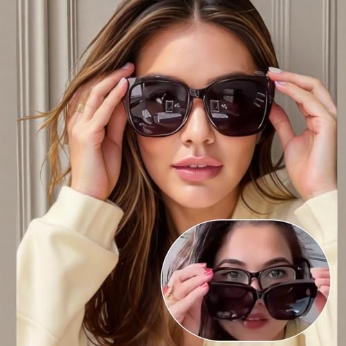 LVIOE 2 Pack Polarized Fit Over Sunglasses for Women Men Oversized Square Over Glasses Sunglasses with UV Protection LS75112