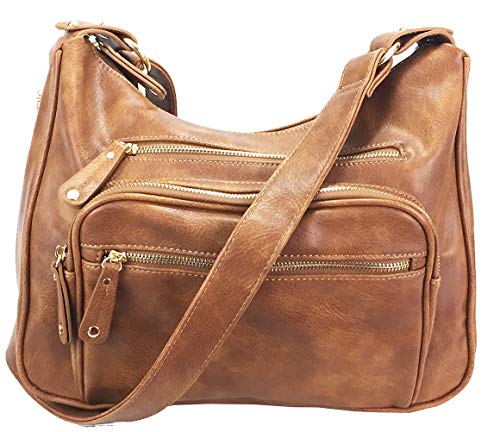 Image of Concealed Carry Hobo Bag Locking Crossbody Bag with Built-in Credit Card Slots