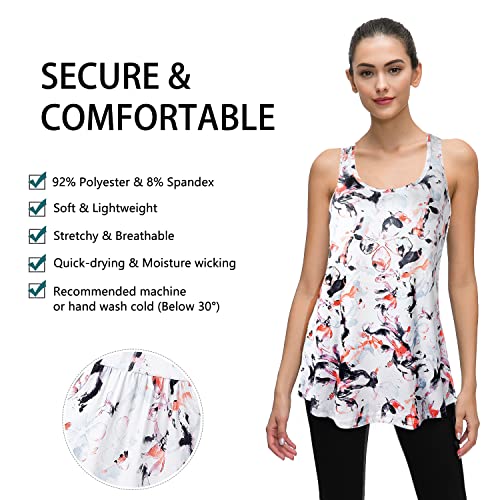 Image of Cestyle Womens Sleeveless Scoop Neck Flowy Loose Fit Workout Shirts Racerback Long Tank Tops