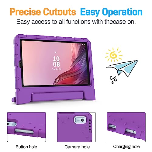 Thoreta Kids Case for Lenovo Tab M9 9" 2023(TB-310XU / TB-310FU), Lightweight Shockproof Durable Tablet Case with Convertible Handle Stand for Boys Girls, Purple by Thoreta - Image 4