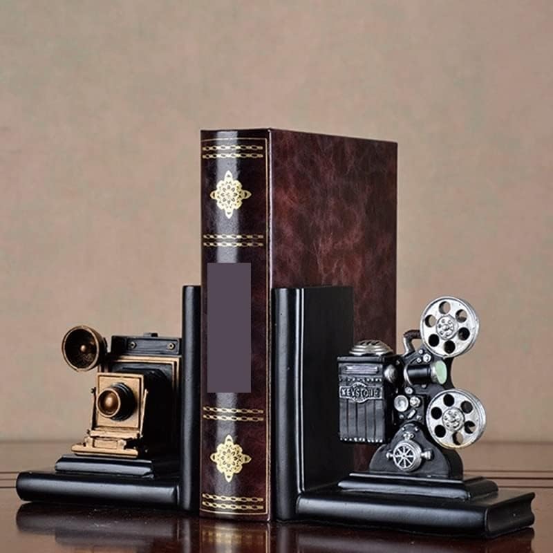 Miniatura 6 de Bookshelf Decor Retro Camera Bookend Movie Projector Creative Bookcase Retro Study Room Non Skid Book Stoppers Decorative Bookend Book Ends