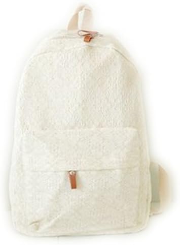 Amazon Co Jp かわいい レース柄 リュックサック 通勤 通学 レディース 白 シューズ バッグ