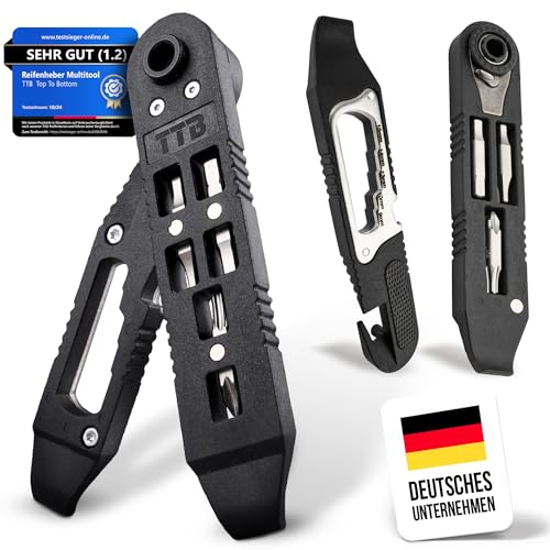 TTB Fahrrad Werkzeug Multitool 14 in 1 Inklusive Reifenheber Ultraleicht, Handlich & Klein [Mountainbike] Bike Sport