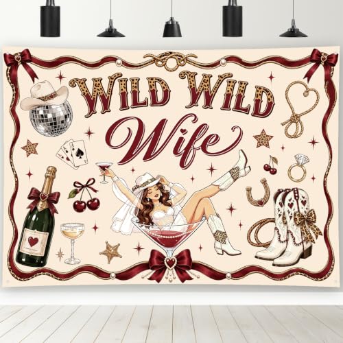 Hokinaa Wild Wild Wife Bachelorette Decor - Western Cowgirl Party Backdrop