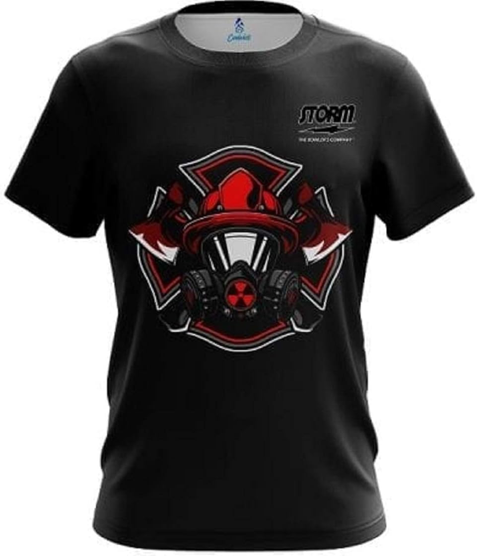 CoolWick Storm Firefighter Gas Mask Bowling Jersey at  Men’s Clothing store