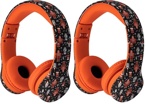 Image of Snug Play+ Kids Headphones with Volume Limiting for Toddlers (Boys /Girls) - Robots (Pack of 2)