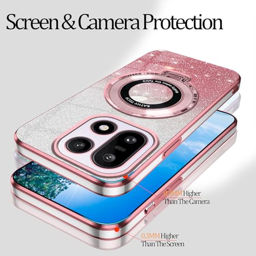 Coque OnePlus 15 transparente silicone avec anneau de support rose - 6