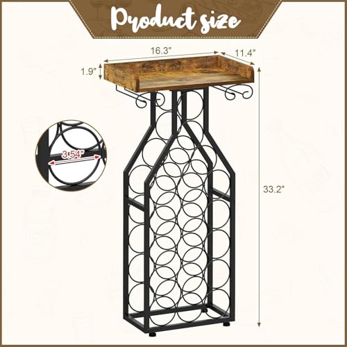 Soporte para botellas whiskey capacidad 19 botellas 6 copas miniatura 2