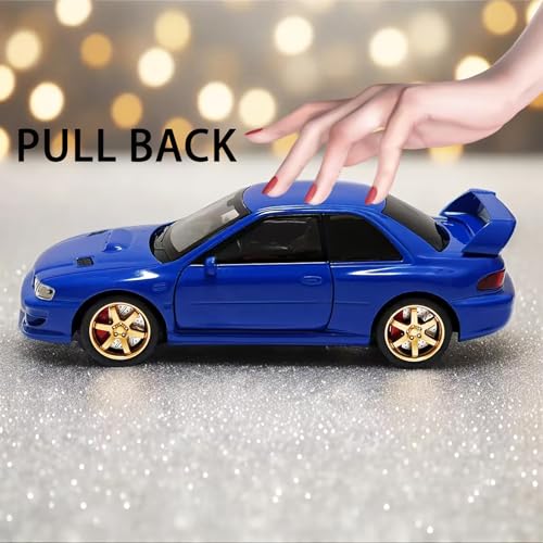 Carro de juguete metal 1:32 con luz y sonido azul miniatura 3