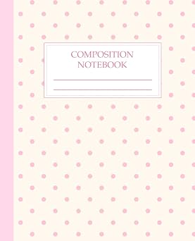 Pink Polka Dot Composition Notebook College Ruled Aesthetic Vintage Dot Grid Pattern Lined Journal on Cream Background | Cute Classic Writing Notebook for Women, Teens & Girls