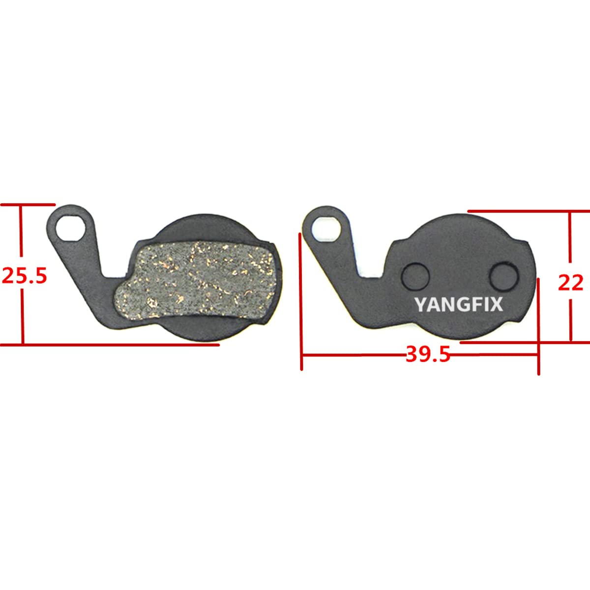 Plaquettes Frein à Disque Yangfix 2 Paires – Semi-métalliques Pour Magura Louise/Marta/Julie HP, 39.5x25.5x4mm