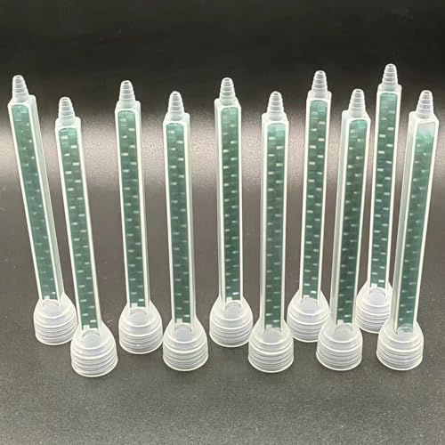 10 PCS Epoxy Mixing Nozzle FMQ08-24 Mixing Tube for AB Glue Gun Manual Applicator, Square Static Mixing Nozzle Tip Resin Mixer Glue Cartridge Tip Mixer Nozzle (1:1/1:2 Ratio)