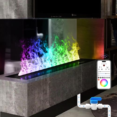 Water Vapor Fireplace with App Smart Control,with Water Connection Direct,19.68in