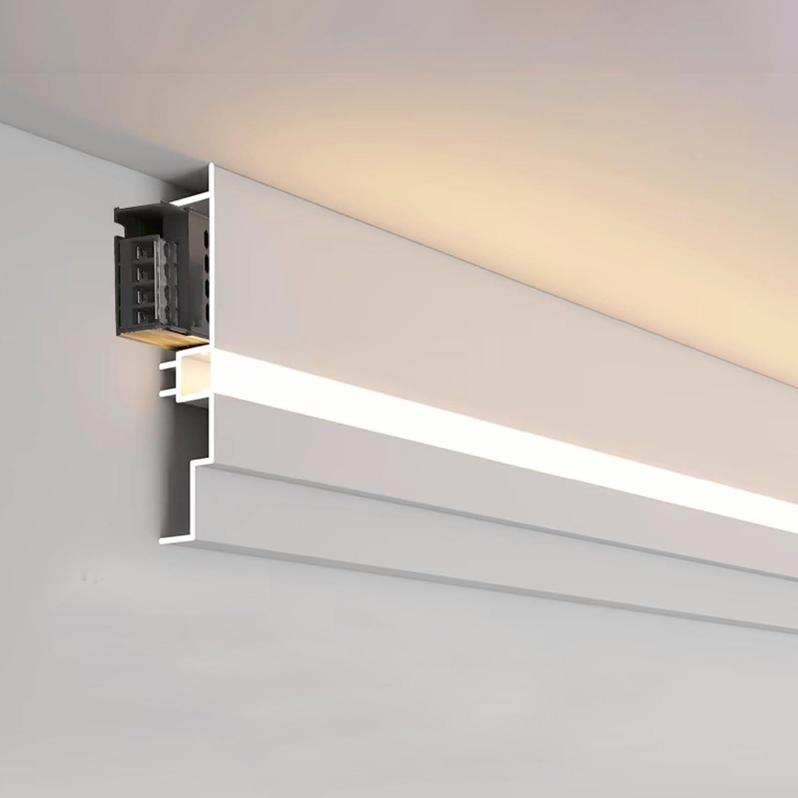 Zócalo de aluminio blanco premium de 7 m para proyectos residenciales de diseño interior