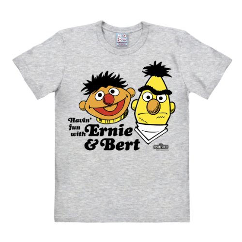 T-shirt Rue Sésame Ernest et Bart Logoshirt - Le haut imprimé gris chiné confortable et mixte