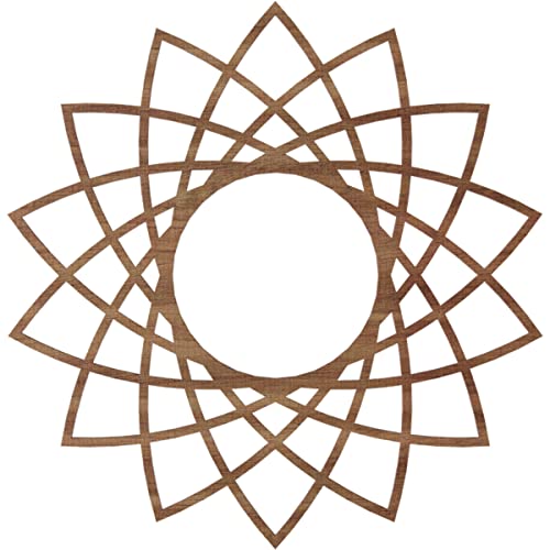 Image of Ekena Millwork 20 inchOD x 7 3 /4 inchID x 1 /4 inchT Eleanor Wood Fretwork Pierced Ceiling Medallion, Walnut