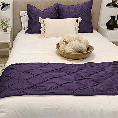 GORGEOUS LINENS 100% Natural Cotton Bed Runner Set 800 Thread