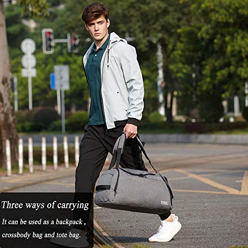 Sports Gym Bag with Shoes Compartment/Wet Pocket,42L Travel Duffel Bag with Shoulder Strap