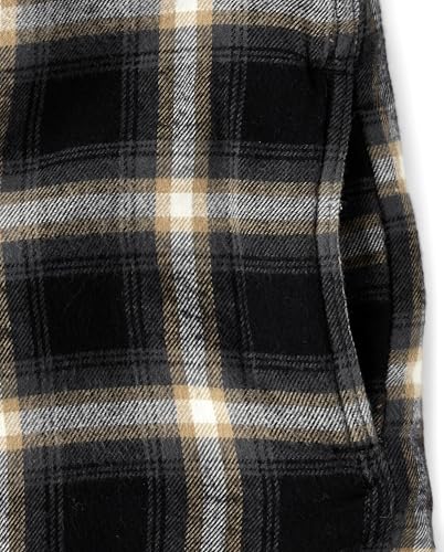 The Children's Place,Boys,Sherpa Lined Everday Shacket,Black Plaid,X-Large3