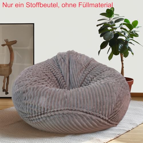 Bestenrose Keine Füllung Sitzsackstuhl für Kinder und Erwachsene nur Bezug für Sofa-Stofftiere (Hellgrau, Größe XL)
